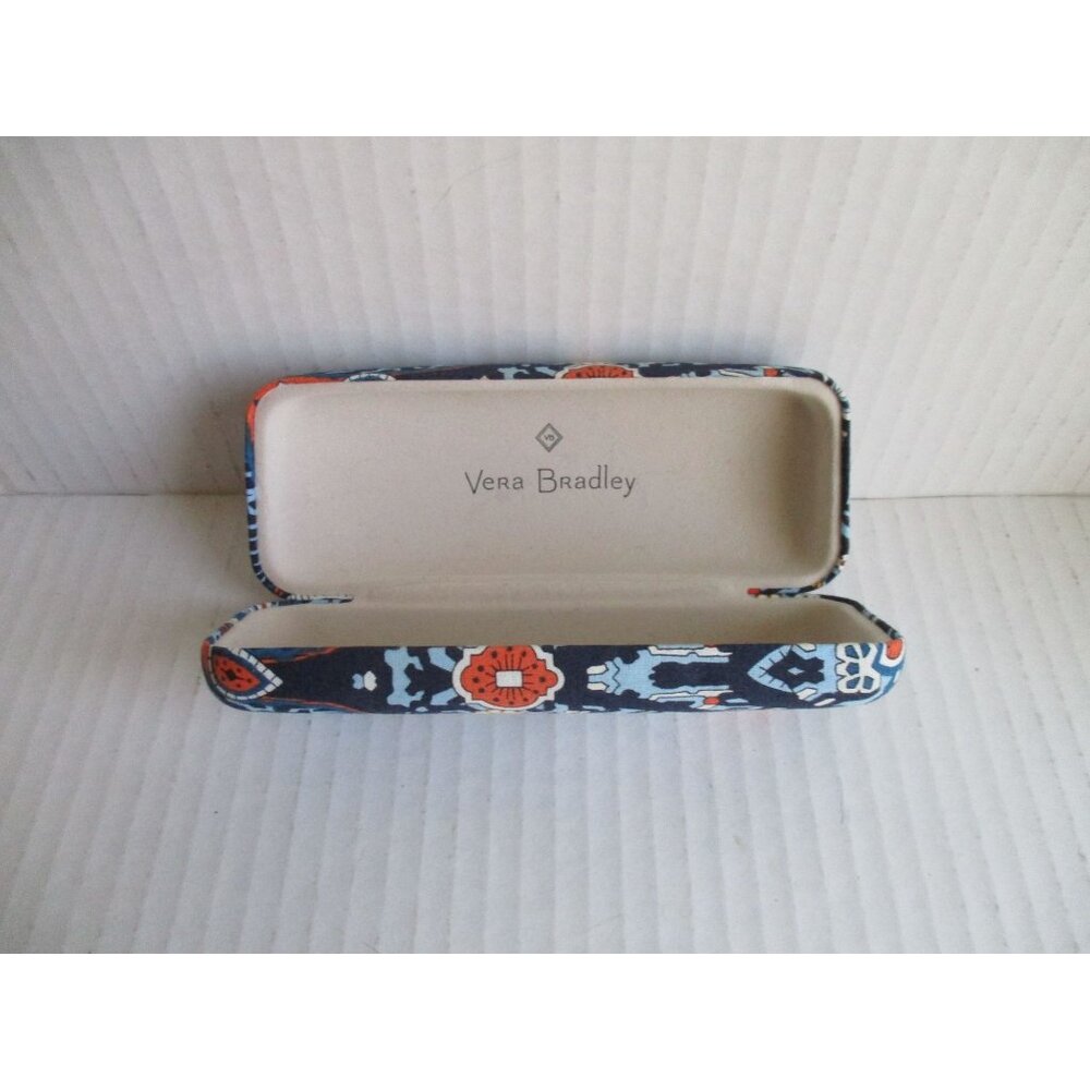 *Vera Bradley Blue Orange Eyeglass Case Paisley Fabric - Picture 5 of 6